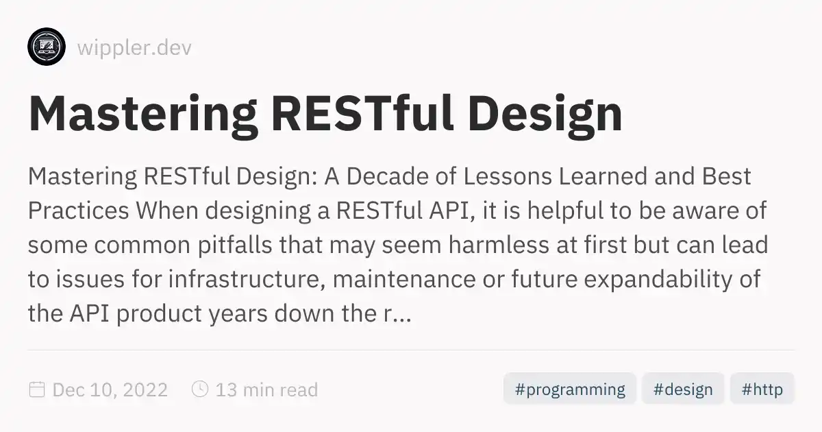 Mastering RESTful Design